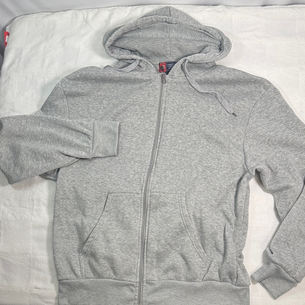 Cambridge Classics Heather Gray Full Zip Hoodie Sweater L